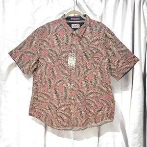 NEW Jachs Shirt Men 2XL Tropical Print Button Up Short‎ Sleeve Stretch Casual